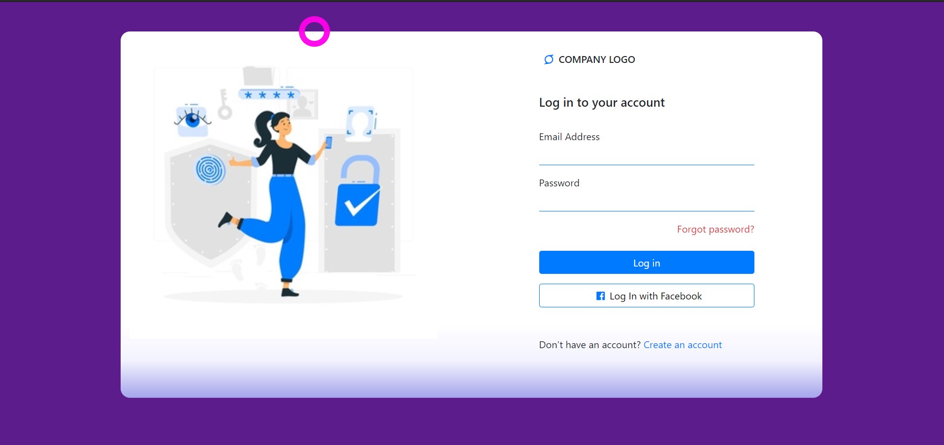 bootstrap4 fancy login form
