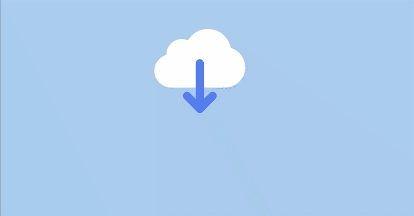 Cloud download button with animation snippet