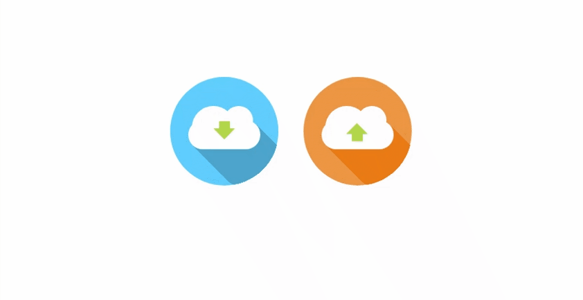 Download and Upload Button with pure CSS snippet