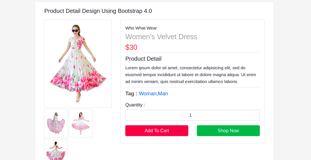 Product details page