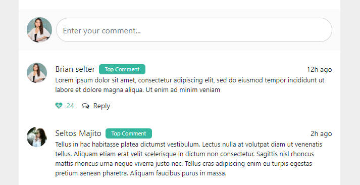 bootstrap5 comment snippet