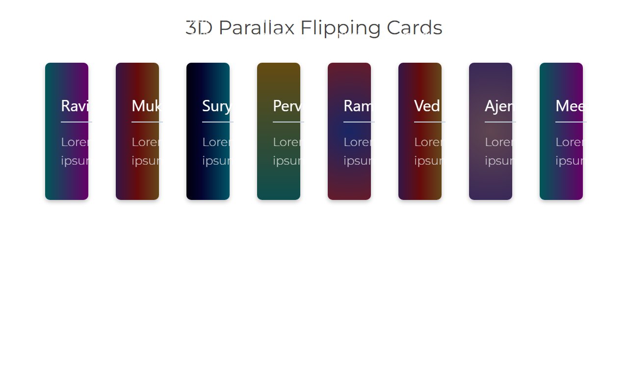 3D Parallax Flipping Cards with pure CSS — Bootstrap 5 snippet preview
