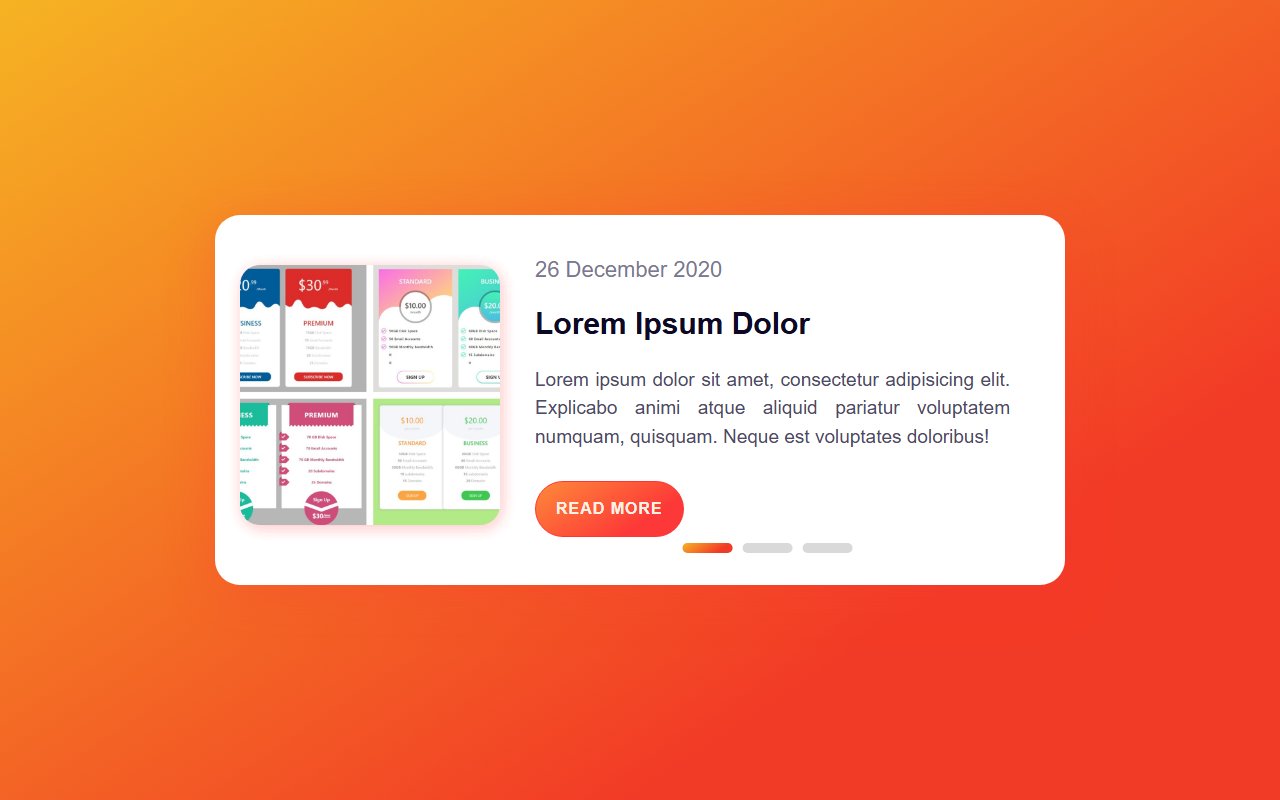 Animated Slider Blog Card using HTML & CSS snippet — Bootstrap 5 snippet preview