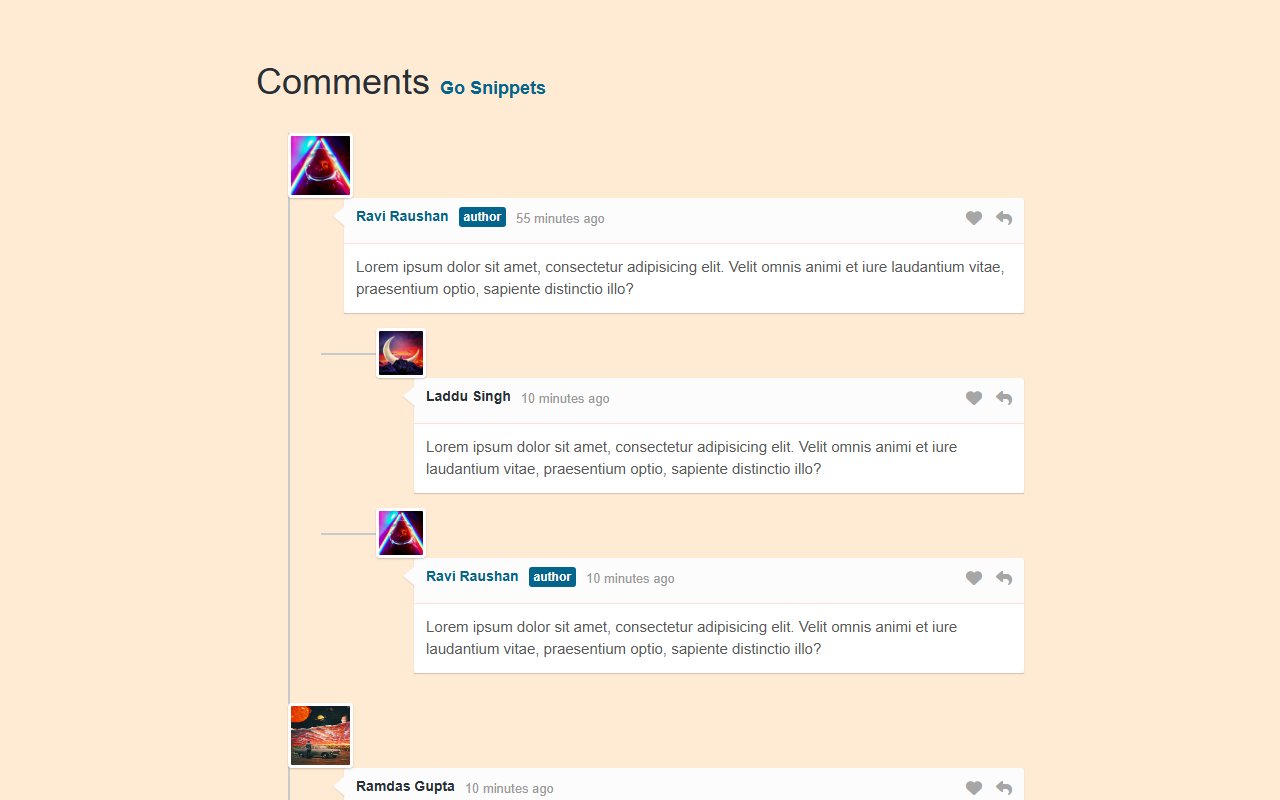 Beautiful CSS comment snippet with reply — Bootstrap 5 snippet preview