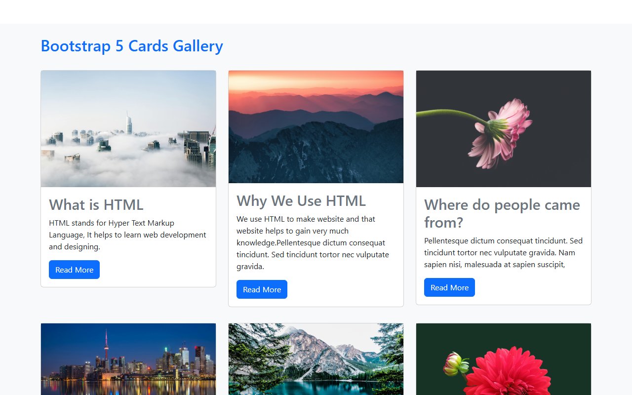 Bootstrap 5 cards Gallery — Bootstrap 5 snippet preview