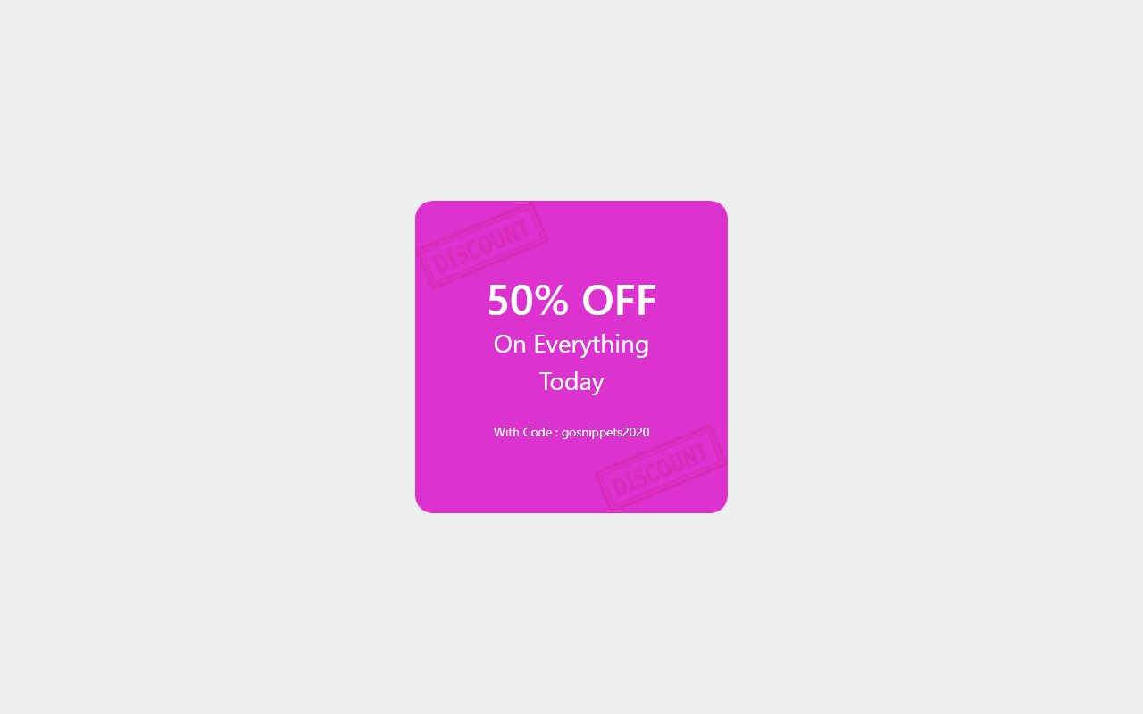 Bootstrap 5 discount coupons with Html and CSS — Bootstrap 5 snippet preview