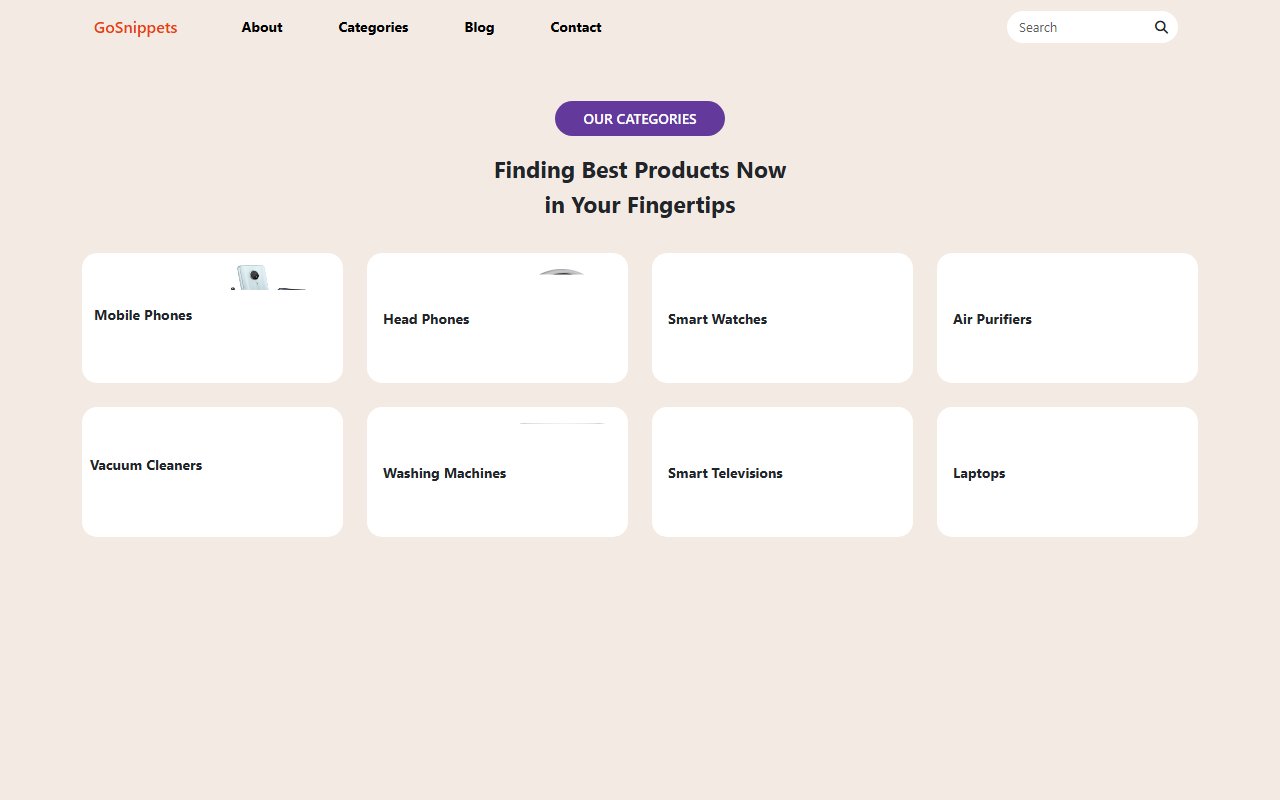 Bootstrap 5 e-commerce navigation with product snippet — Bootstrap 5 snippet preview