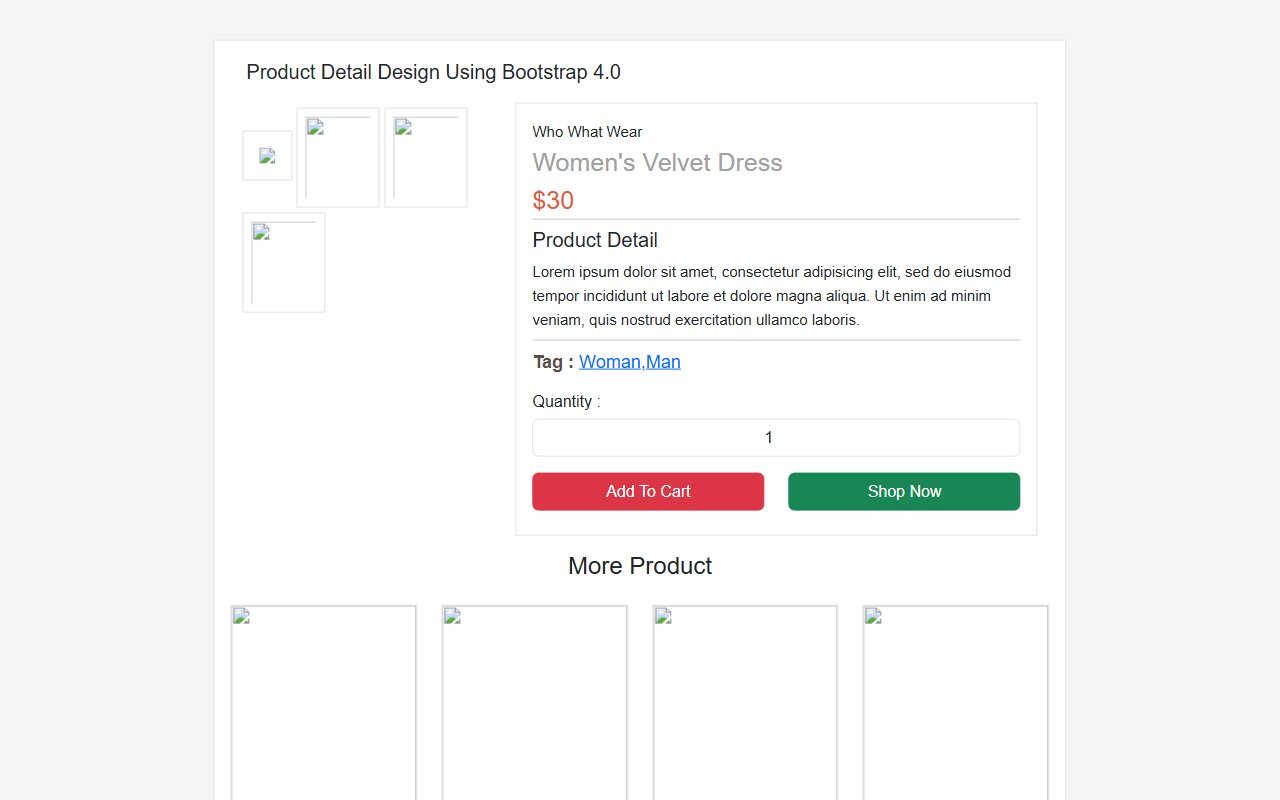 Bootstrap 5 Ecommerce Product Detail Page Design snippet — Bootstrap 5 snippet preview