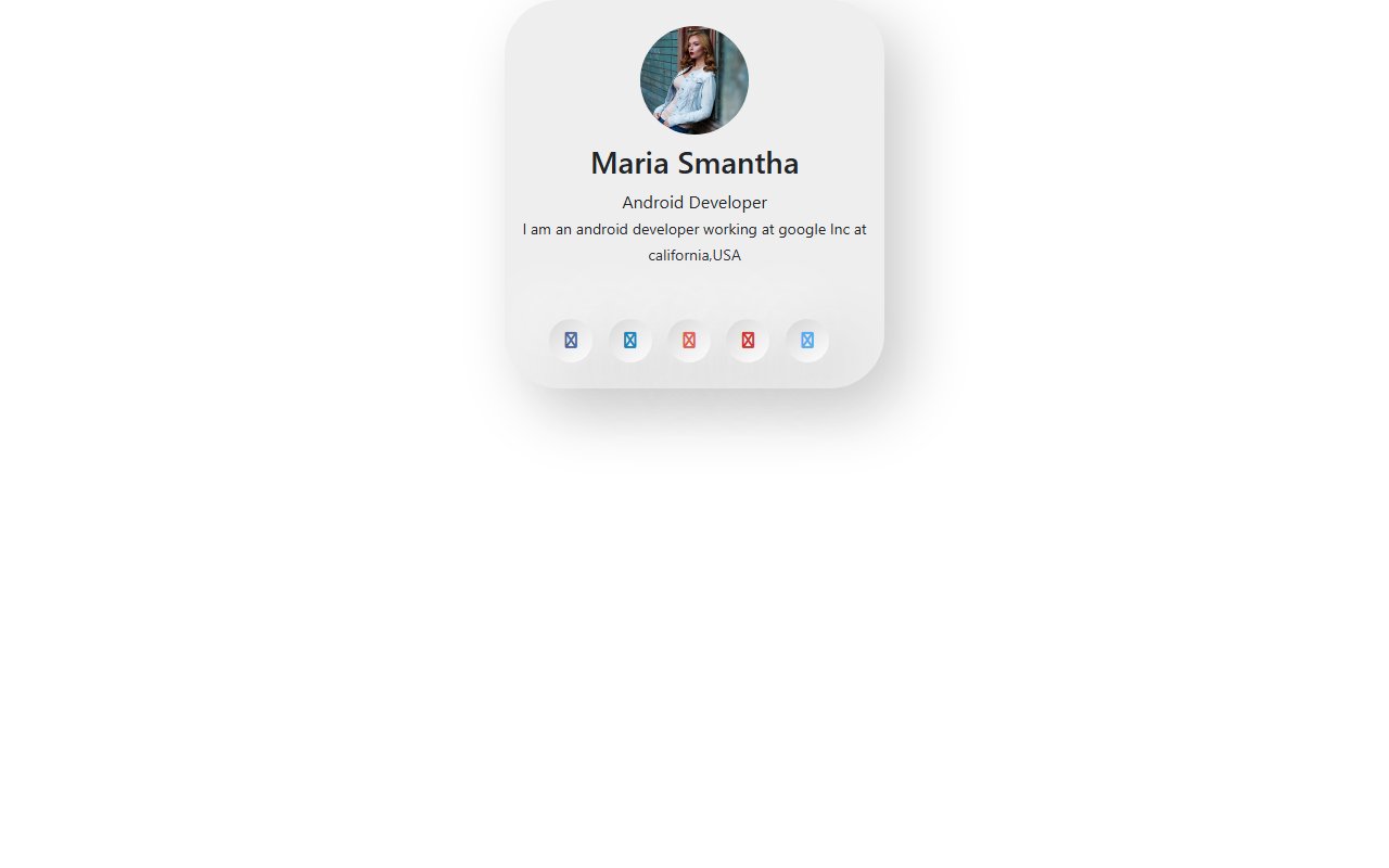 Bootstrap 5 neomorphism social profile with social icons — Bootstrap 5 snippet preview