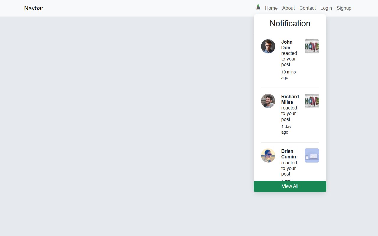 Bootstrap 5 Notification UI Design snippets with navbar — Bootstrap 5 snippet preview