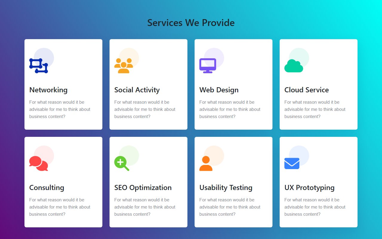 Bootstrap 5 Our Services section with font awesome icons — Bootstrap 5 snippet preview