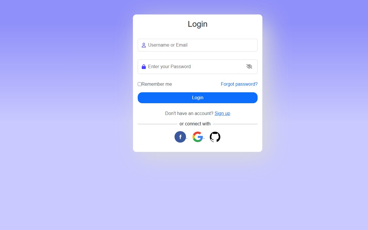 Bootstrap 5 simple login form with social login — Bootstrap 5 snippet preview
