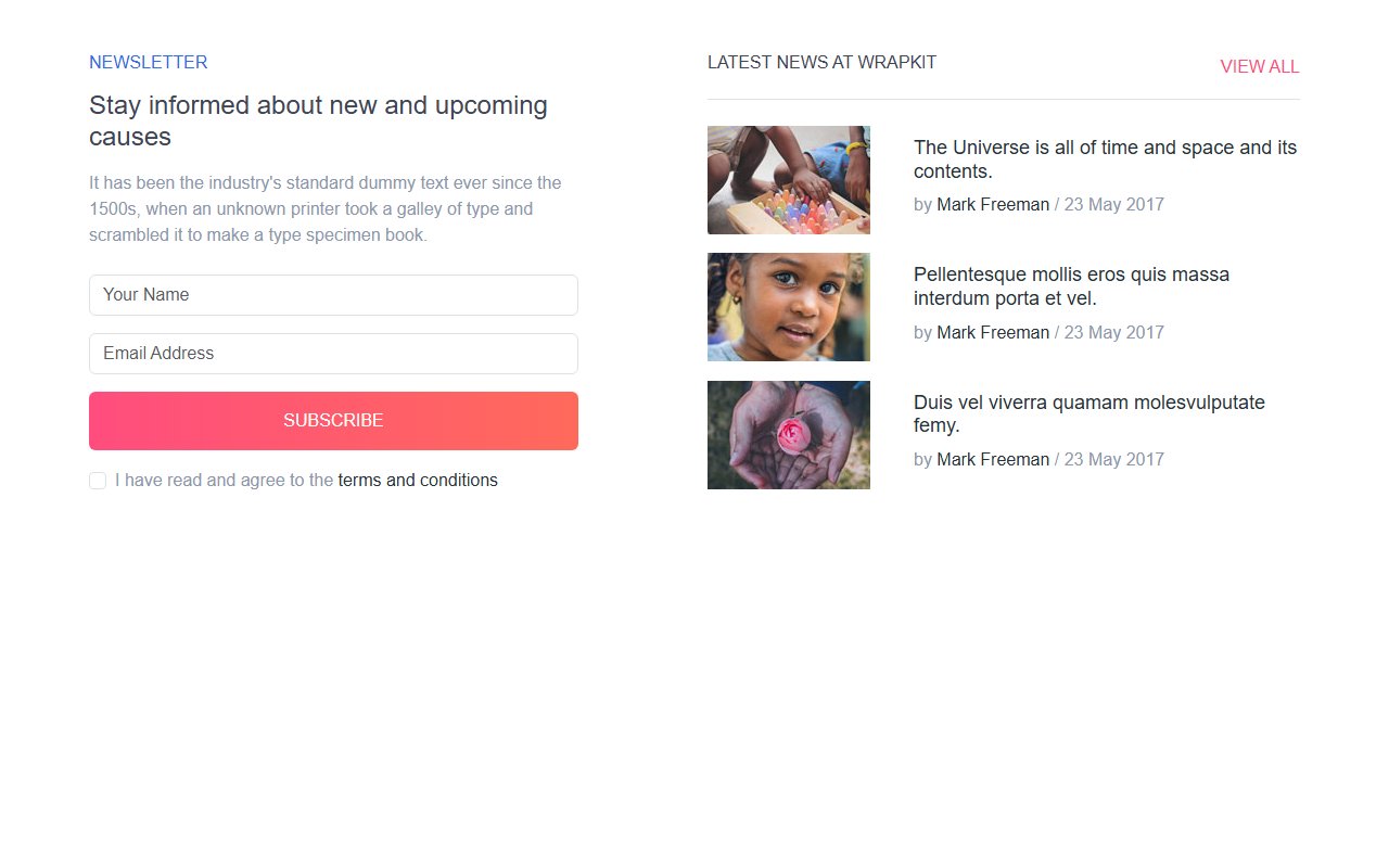 Bootstrap 5 Simple Newsletter Form snippets — Bootstrap 5 snippet preview