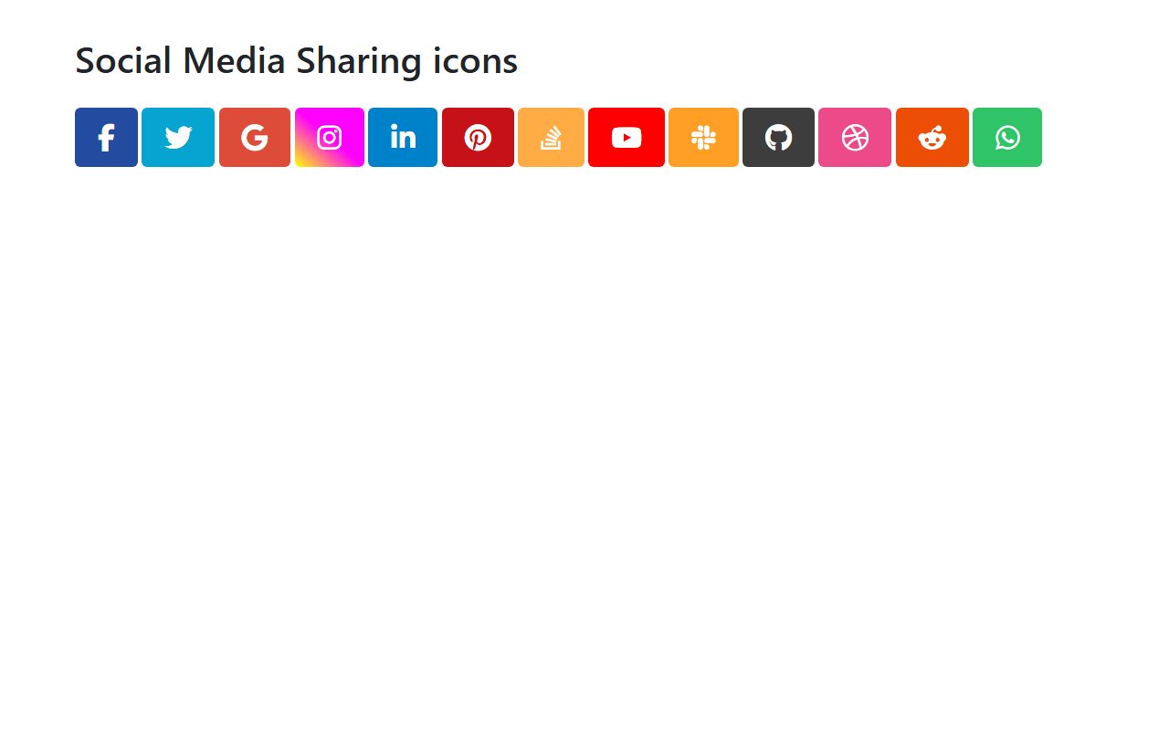 Bootstrap 5 social media sharing icons — Bootstrap 5 snippet preview