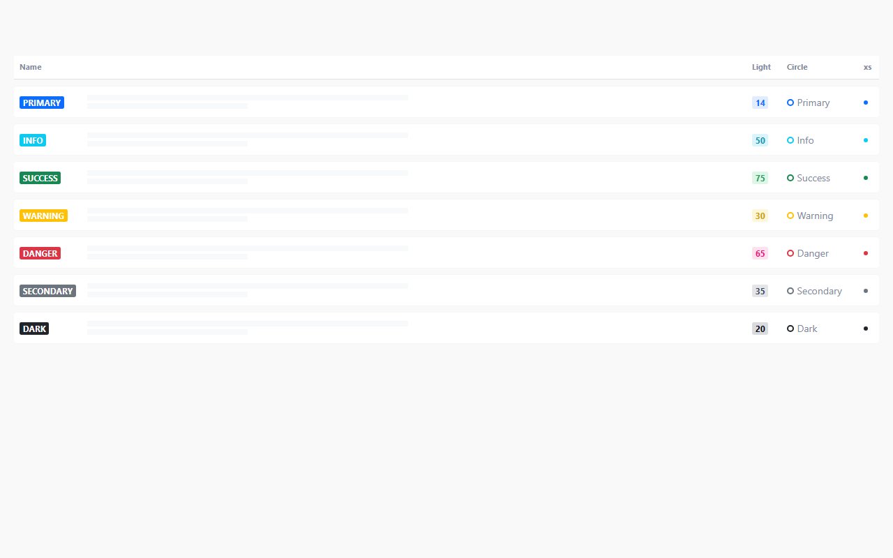 Bootstrap 5 Table with badges snippets — Bootstrap 5 snippet preview