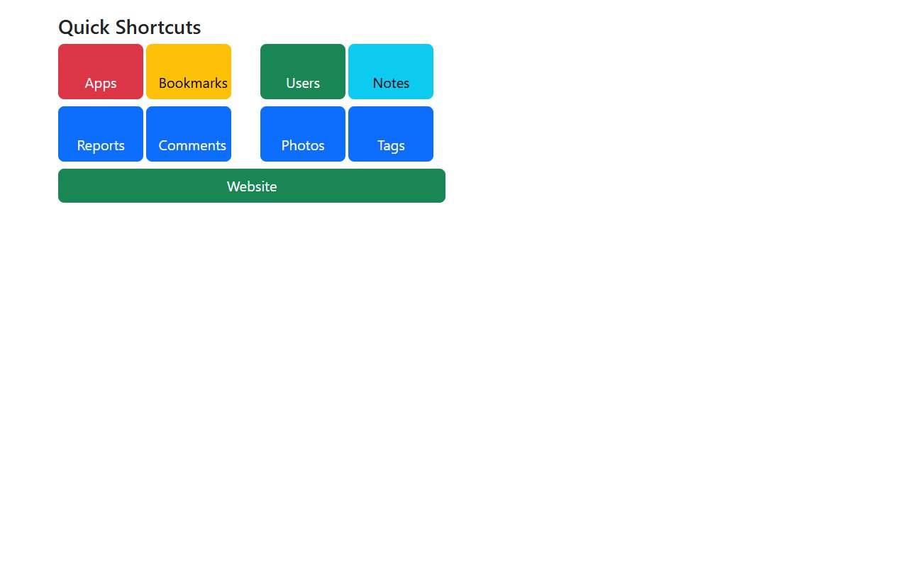 Bootstrap Admin Panel Quick Shortcuts Snippets — Bootstrap 5 snippet preview