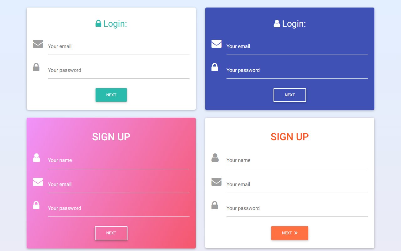 Bootstrap and material design multi-forms snippets — Bootstrap 5 snippet preview