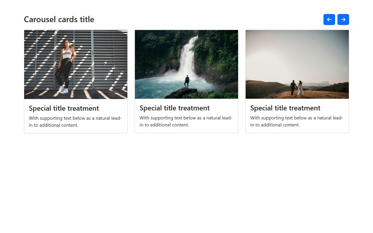 Bootstrap carousel with cards in 3 columns — Bootstrap 5 snippet preview