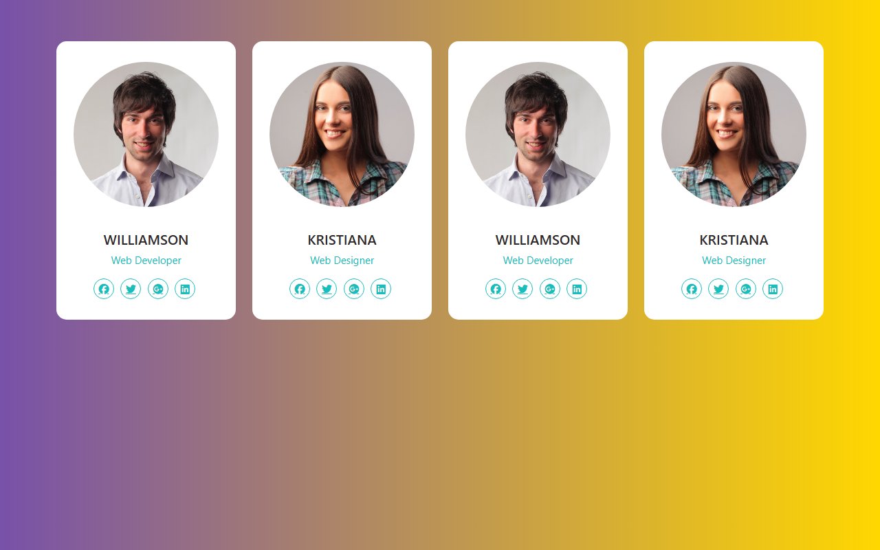 Bootstrap Our Team Snippets with social icons — Bootstrap 5 snippet preview