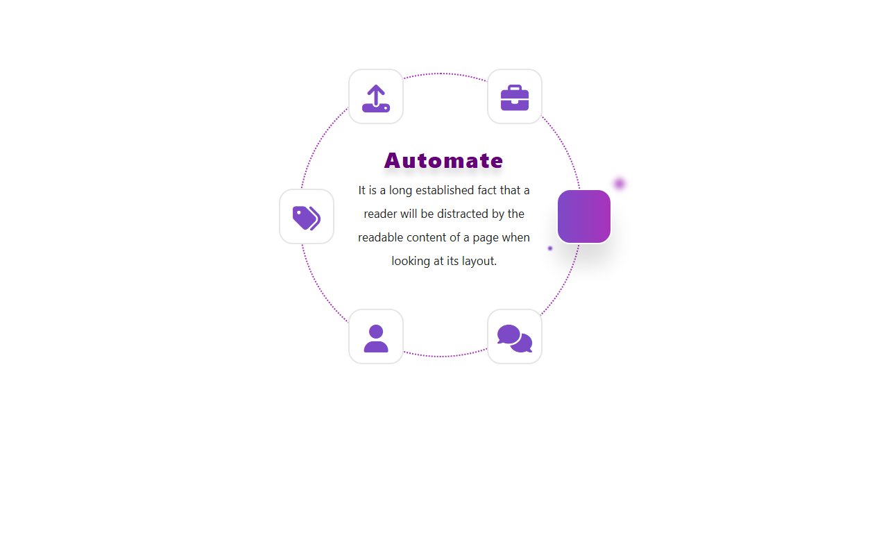 Bootstrap Services in circle slider snippet — Bootstrap 5 snippet preview