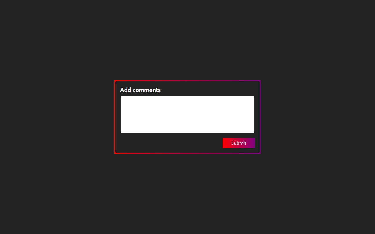 Comment form with awesome border — Bootstrap 5 snippet preview