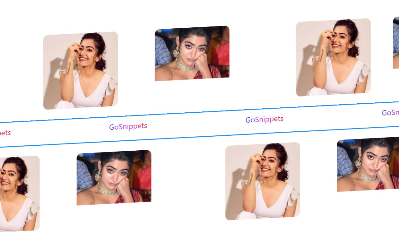 CSS marquee effect with animation — Bootstrap 5 snippet preview
