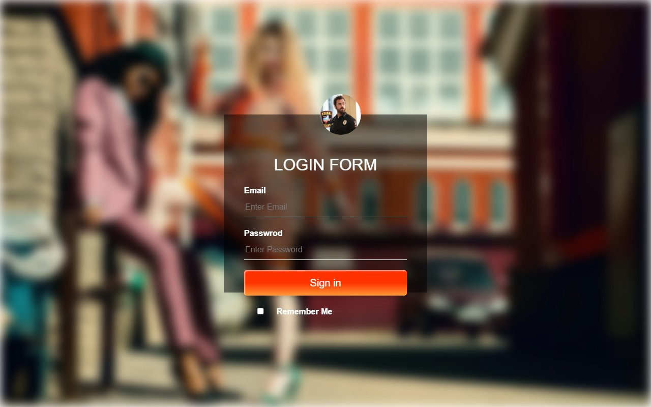 Login Form with blurred background — Bootstrap 5 snippet preview