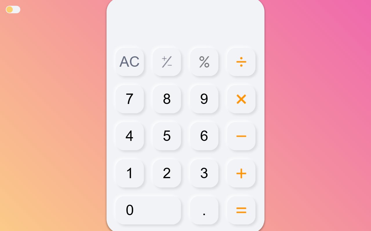 Neomorphic Calculator + Dark Mode awesome design — Bootstrap 5 snippet preview