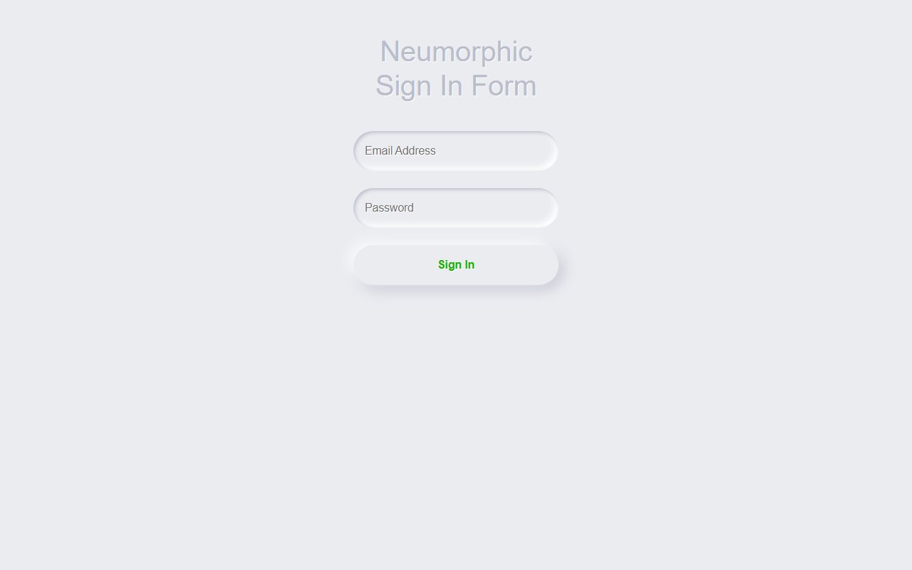 Neumorphic Sign in Form — Bootstrap 5 snippet preview