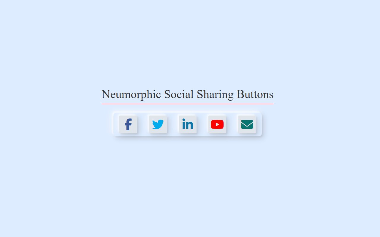 Neumorphic Social Sharing Buttons — Bootstrap 5 snippet preview