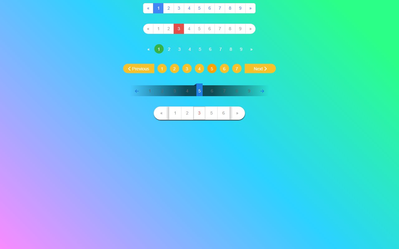 Pagination example with pure CSS — Bootstrap 5 snippet preview