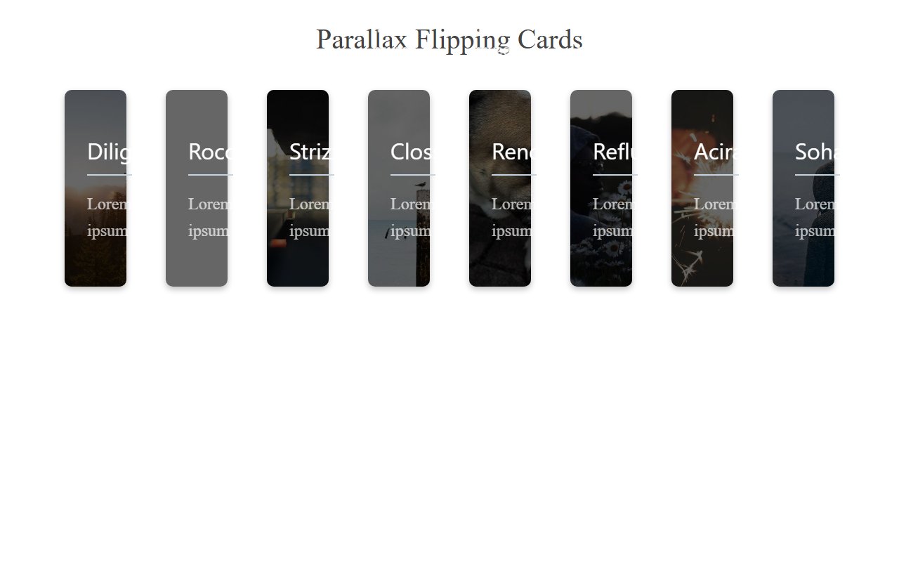 Parallax Flipping Cards animation with Pure CSS — Bootstrap 5 snippet preview