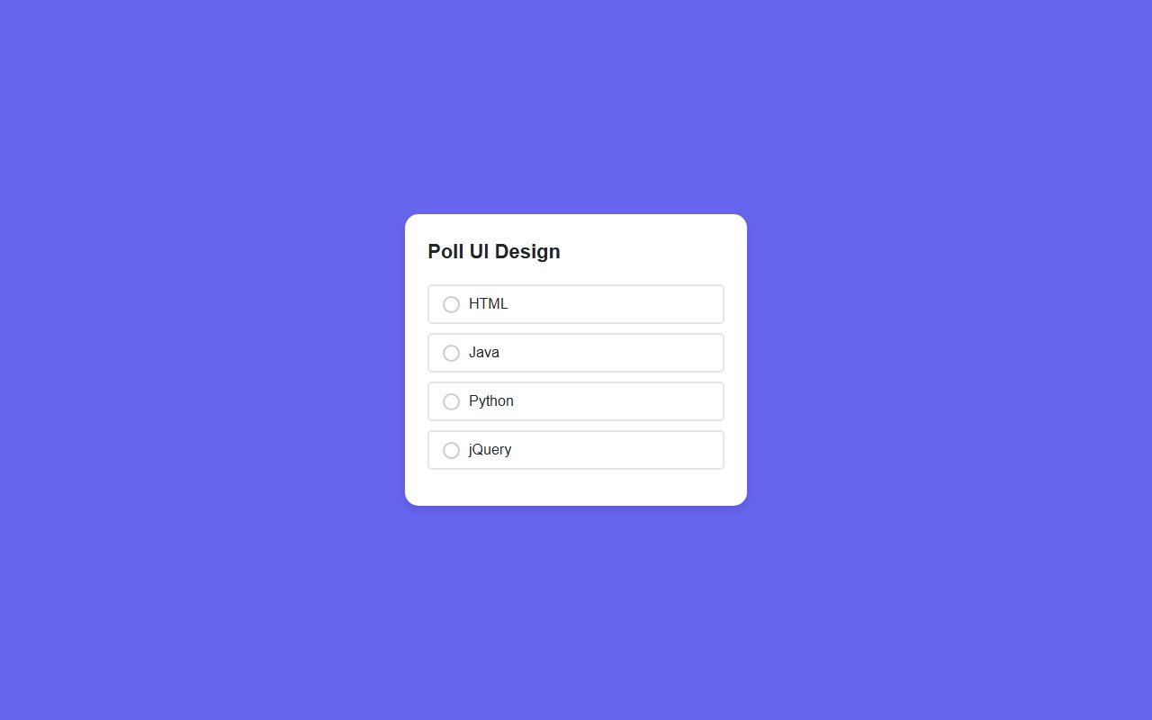 Poll UI Design snippet using HTML CSS & JavaScript — Bootstrap 5 snippet preview