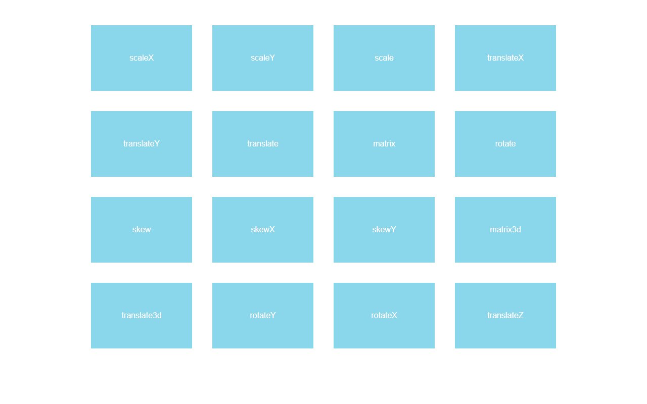 Pure CSS Transforms example — Bootstrap 5 snippet preview