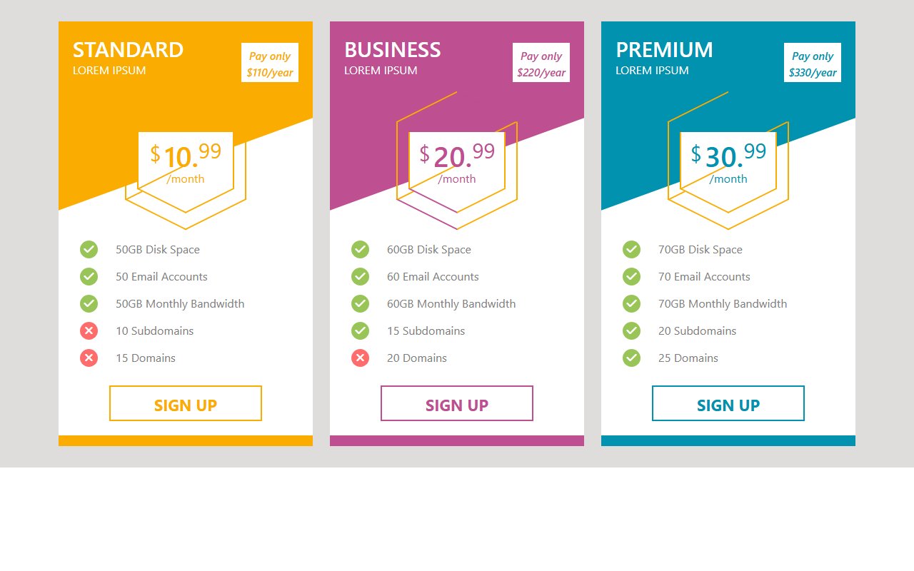 Responsive Bootstrap 5 pricing table snippet — Bootstrap 5 snippet preview