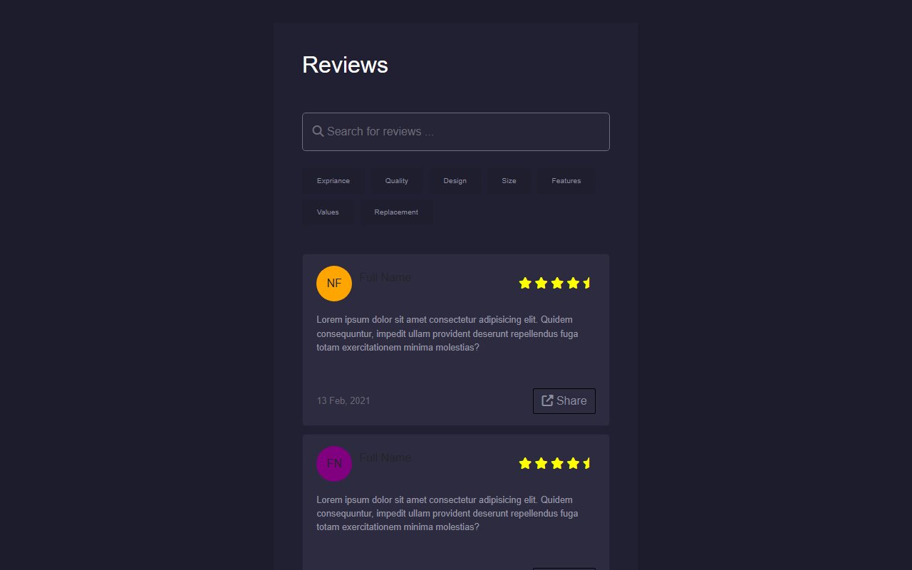 Reviews example with pure CSS — Bootstrap 5 snippet preview