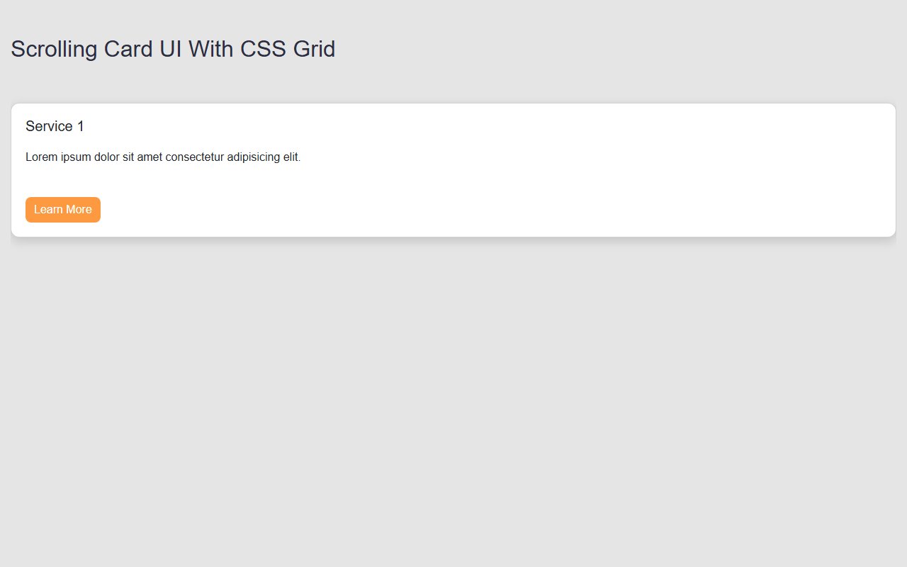 Scrolling Card UI With CSS Grid — Bootstrap 5 snippet preview