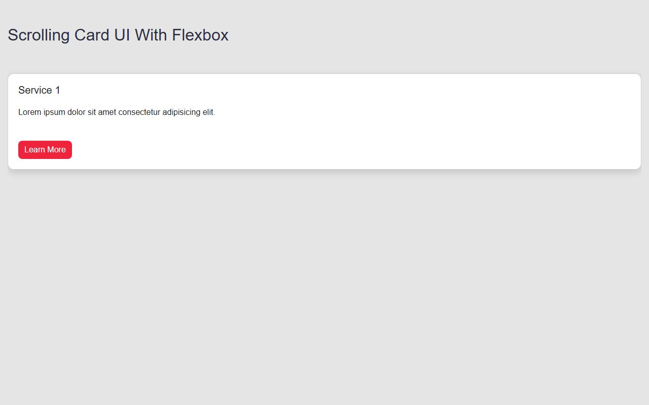 Scrolling Card UI With Flexbox — Bootstrap 5 snippet preview