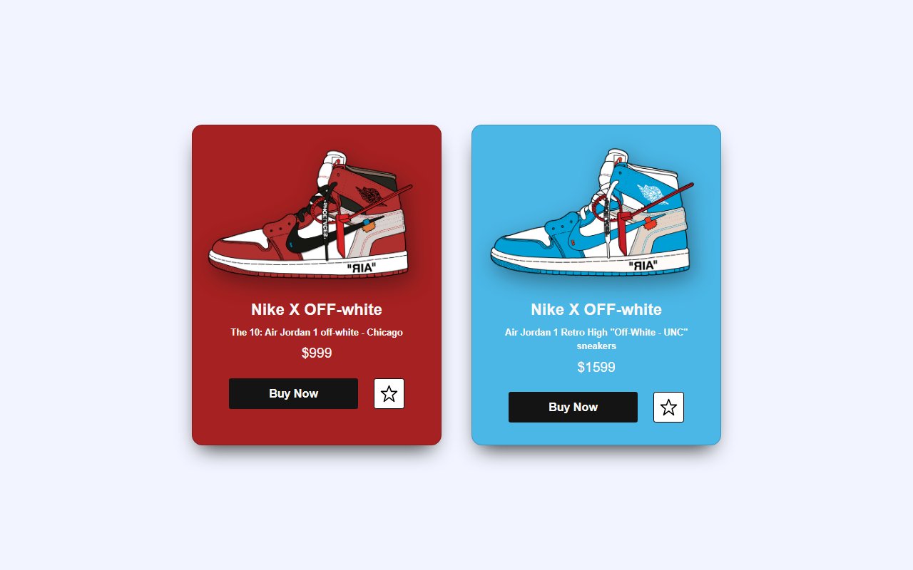 Sneaker Product Cards example with pure CSS — Bootstrap 5 snippet preview