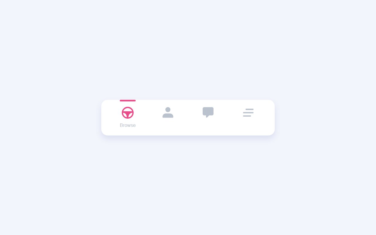 Tab Bar Interaction with animation — Bootstrap 5 snippet preview