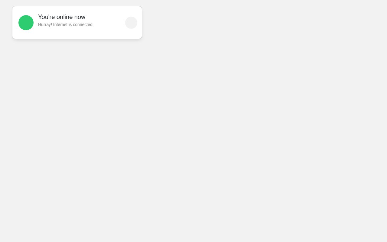 Toast Notification to Detect Internet Connection in HTML… — Bootstrap 5 snippet preview