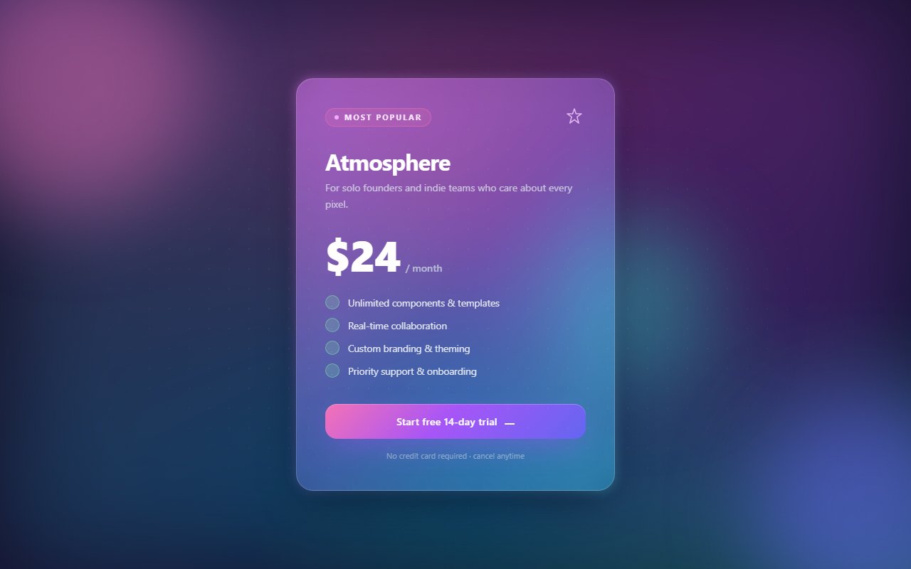 Aurora Glass Pricing Card — Tailwind CSS component preview