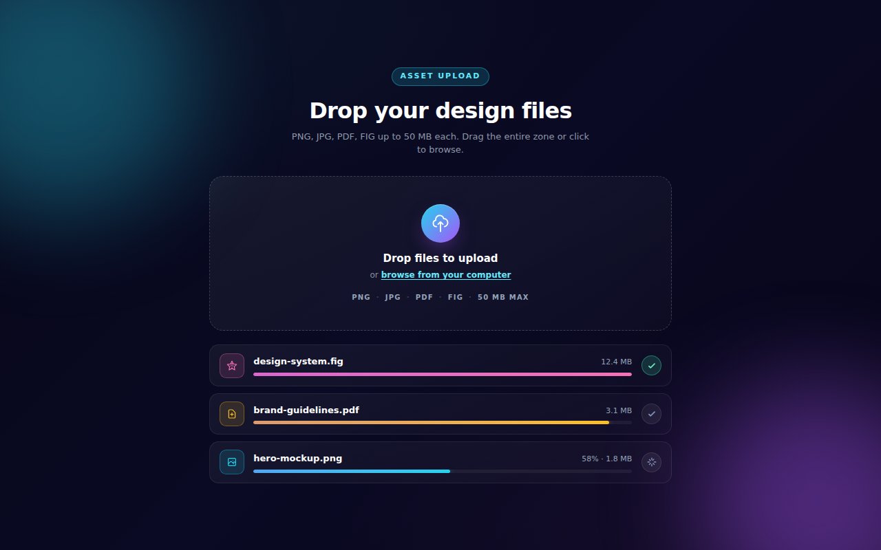 Drag-and-Drop File Upload — Tailwind CSS component preview