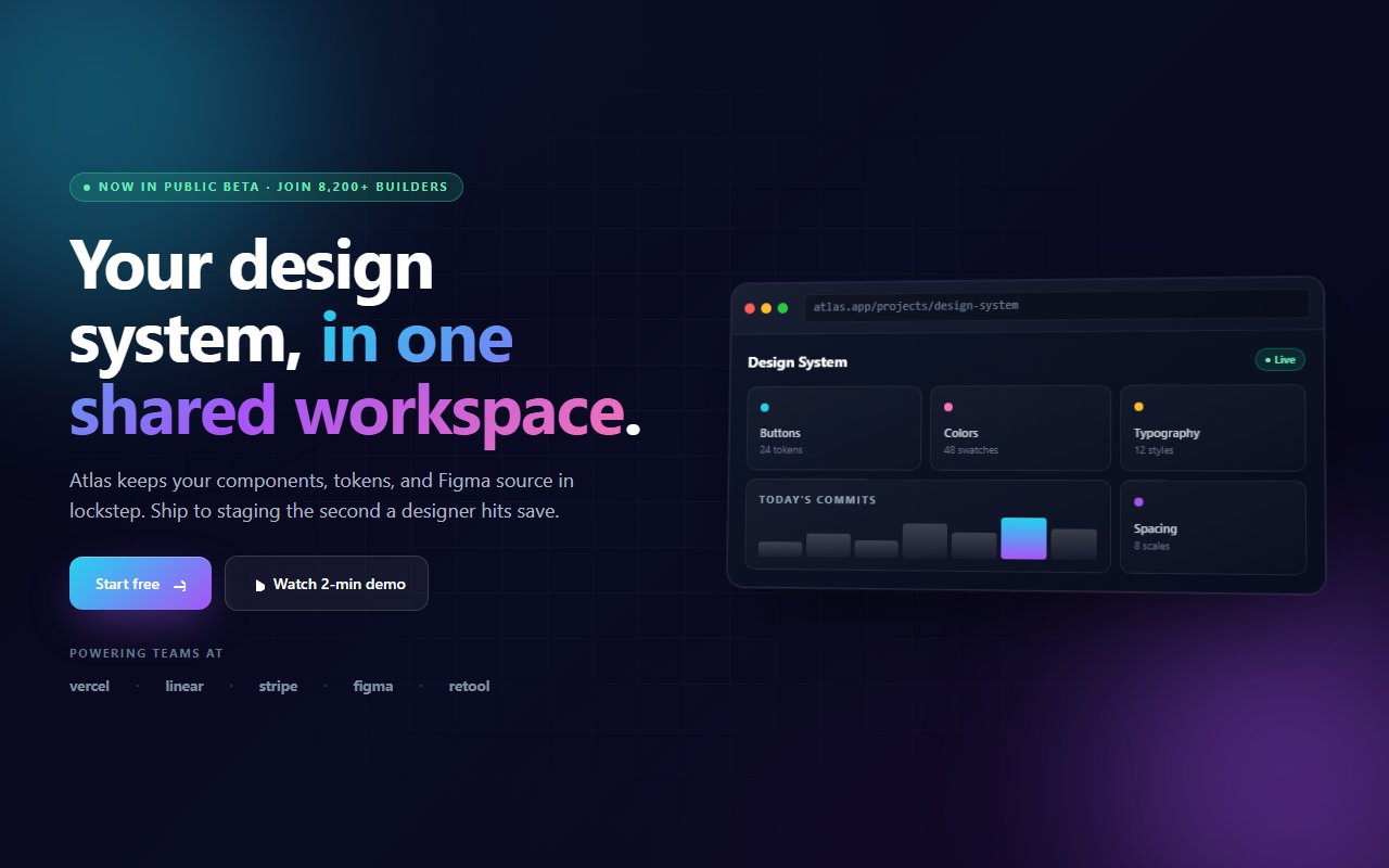 SaaS Hero with App Preview — Tailwind CSS component preview